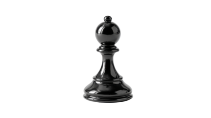 A single black chess pieces isolated on white background 