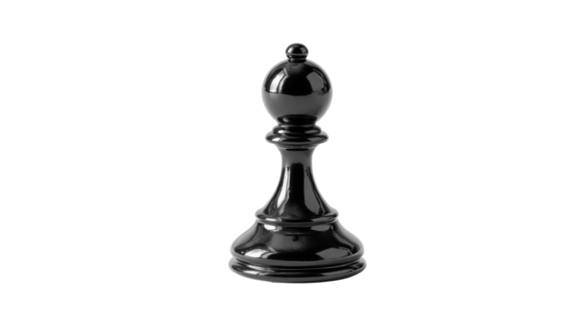 A single black chess pieces isolated on white background 