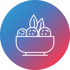 Falafel Line Gradient Circle Background Icon