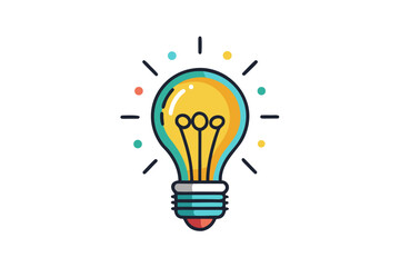 Minimalist vector illustration of two hands sketching a glowing light bulb with a pen, symbolizing creativity, brainstorming, innovation, imagination, and idea generation. Perfect for business present
