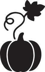 Pumpkin vine silhouette vector icon, perfect for autumn, garden, and harvest design projects.