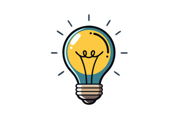 Minimalist vector illustration of two hands sketching a glowing light bulb with a pen, symbolizing creativity, brainstorming, innovation, imagination, and idea generation. Perfect for business present