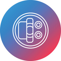 Masala Dosa Line Gradient Circle Background Icon