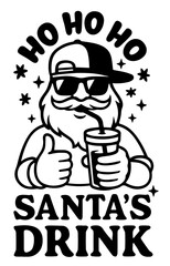 Santa Christmas Drink SVG, Santa Claus SVG, Funny Santa with Soda SVG