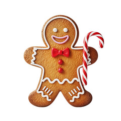 Jolly Gingerbread Gentleman: Red Bow Tie Delight