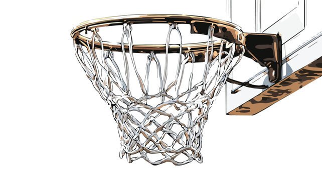 Professional Basketball Hoop Vector Collage Isolated on White Background