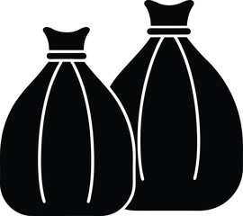 Compression Bags Silhouette Vector Art Illustration