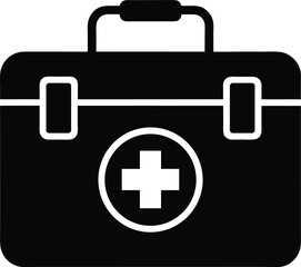 Obraz premium Emergency Survival Kit Silhouette Vector Art Illustration