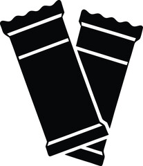 Energy Bar Portable Food Packs Silhouette Vector Art Illustration