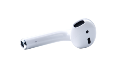 A single one AirPods isolated on white background 