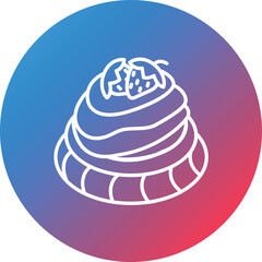 Pavlova Line Gradient Circle Background Icon
