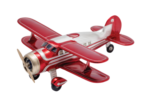  airplane model toy propeller plane classic aircraft isolated on transparent background, Clipart png
