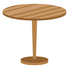 Wooden Round Table Illustration