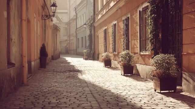 Fototapeta narrow street in the old town