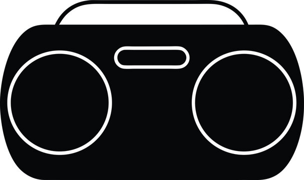 Portable Bluetooth Speaker Silhouette Vector Art Illustration