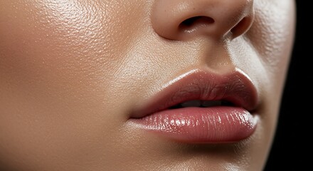 Collection of makeup products like lipsticks, foundation, blush, and eyeshadow palette on a colorful powder background