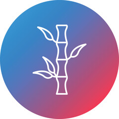 Sugar Cane Line Gradient Circle Background Icon
