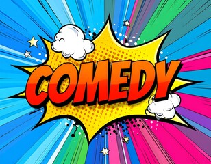 Comic book style word COMEDY