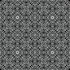 Elegant Black and White Intricate Swirl Pattern for Design Projects