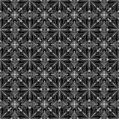 Elegant Black and White Floral Pattern Design for Backgrounds and Textiles