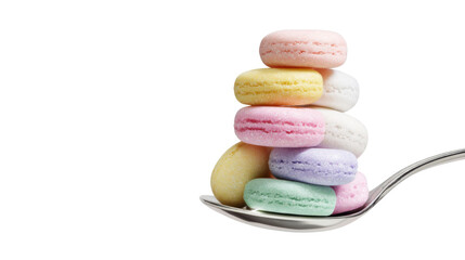 A delicious colourful macaroons isolated on white background