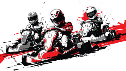 Dynamic Kart Racing Vector Set with Multiple Race Illustrations