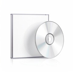 Elegant CD and Case Mockup Against a Clean White Backdrop, Perfect for Showcasing Music or Data Projects