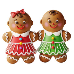Festive Gingerbread Friends: Red and Green Lilac Joy