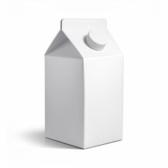 Minimalist White Carton Mockup for Juice or Milk Product Packaging Design Displaying Clean and Modern Branding Aesthetic with Cap