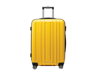 yellow suitcase isolated on transparent background, Clipart png