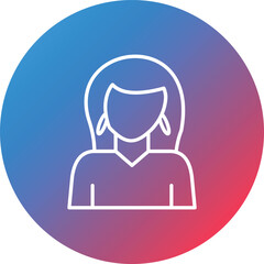 Actress Line Gradient Circle Background Icon