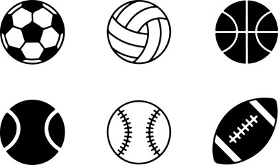 Sports Balls Icons Set