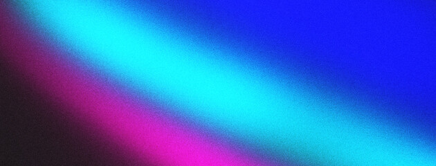 Abstract dark blue pink grainy gradient glowing shape on black backdrop, noisy texture header banner poster cover background design