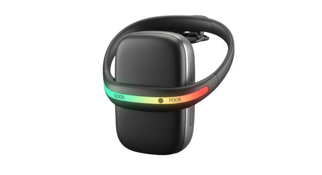Innovative wearable device isolated on transparent background, designed to enhance your wellbeing and track your fitness activity with style and comfort - Powered by Adobe