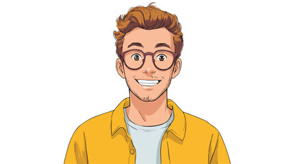 Obraz premium Smiling Male Student Standing Portrait Vector with Copy Space EPS