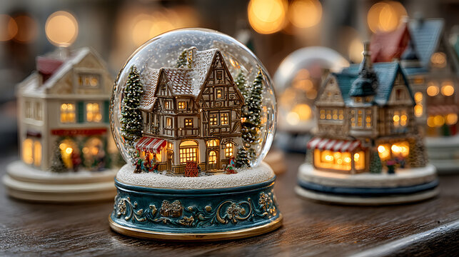 Snow globe Christmas market night