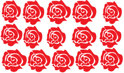 Red ROSES REPEAT FLOWER PATTERN