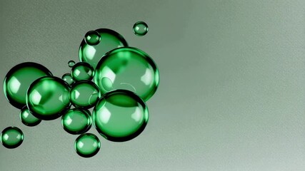 Green spheres bubbles abstract background render wallpaper graphic design illustration art 3d 4k 8k