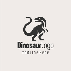 Clean Black White Dinosaur Graphic