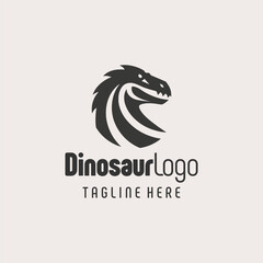Monochrome Dinosaur Jurassic Logo Design