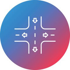 Street Line Gradient Circle Background Icon