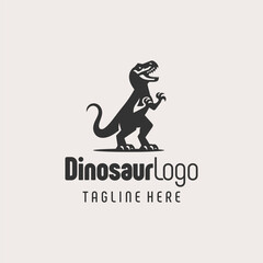 Simple Black White Dinosaur Drawing