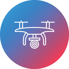 Camera Drone Line Gradient Circle Background Icon