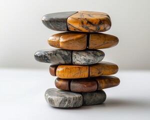 Stacked stones of various colours
