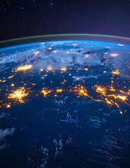 Earth at night, city lights