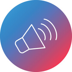 Loudspeaker Line Gradient Circle Background Icon
