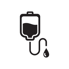 Fototapeta premium Medical Intravenous Drip Bag with Dropping Fluid Icon