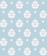 Vector damask seamless pattern background. Classical luxury old fashioned damask ornament, royal victorian seamless texture for wallpapers, textile, wrapping. Exquisite floral baroque template