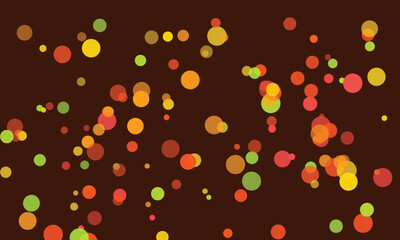 Abstract Background with Colorful Circles on a Dark Brown Backdrop Illustration