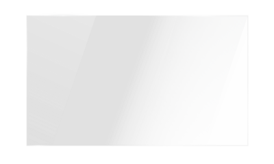 Realistic transparent shiny glossy glass plate panel with light glare reflective surface effect overlay on PNG isolated background rectangle gradient window